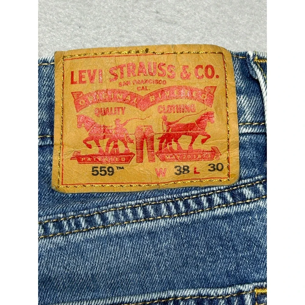 Levi's 559 Relaxed Straight Denim Jeans Blue W38 L30 Mens